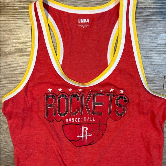 NBA Red and Yellow Rockets Muscle Tee - Picture 3 of 4